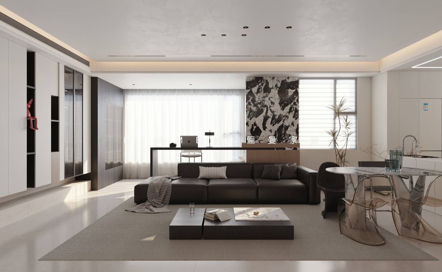 静安玺樾165m²，意式极简设计方案