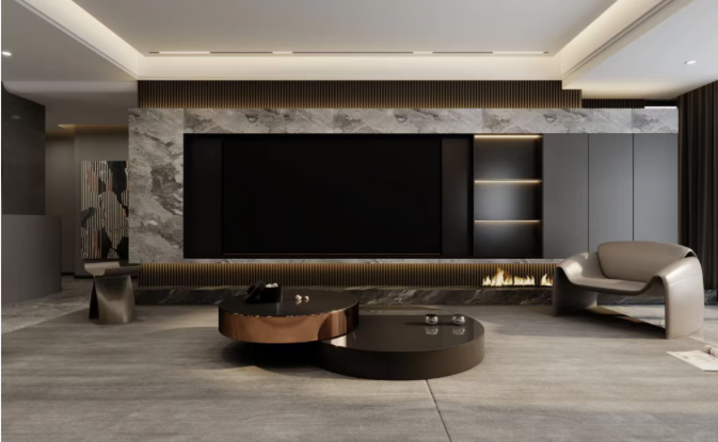 俪曼高定 | 意式悬浮电视背景设计