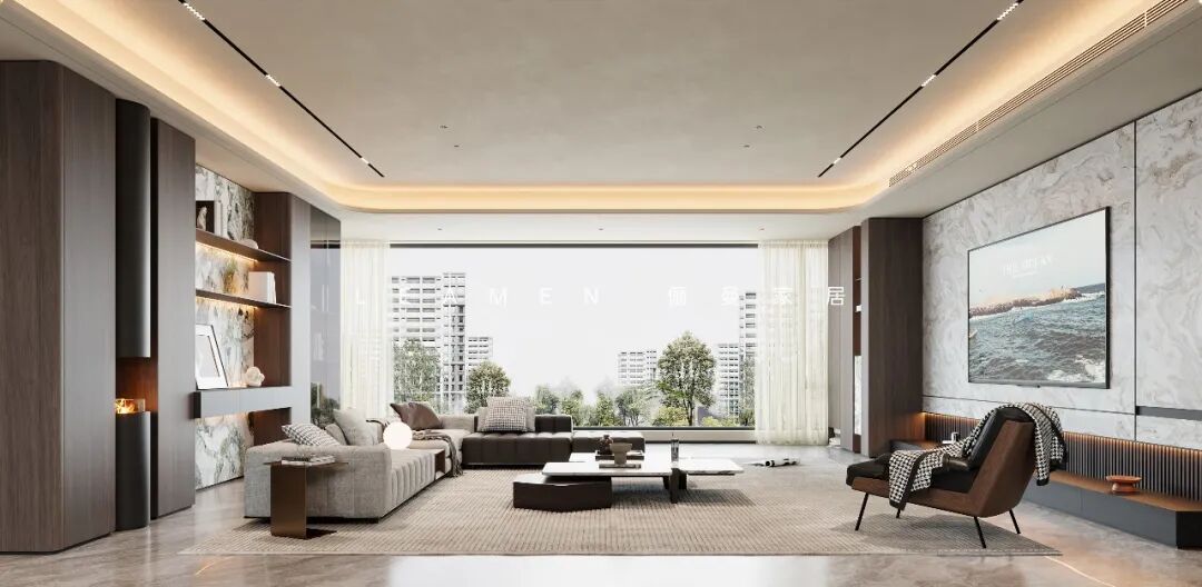 御湖镜225m²，意式极简设计方案(图3)