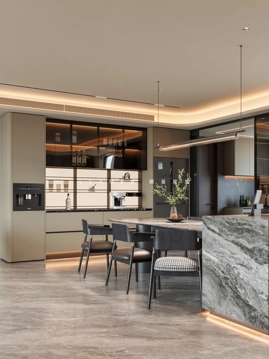 御湖镜225m²，意式极简设计方案(图6)