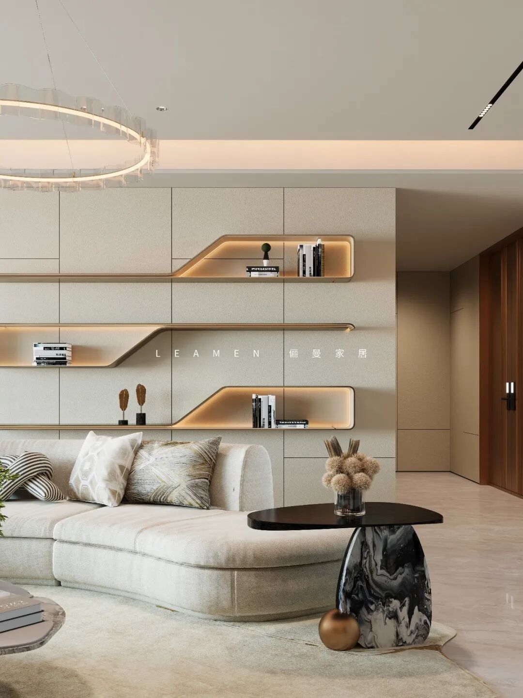 湖西观云197m²，意式极简设计方案(图4)