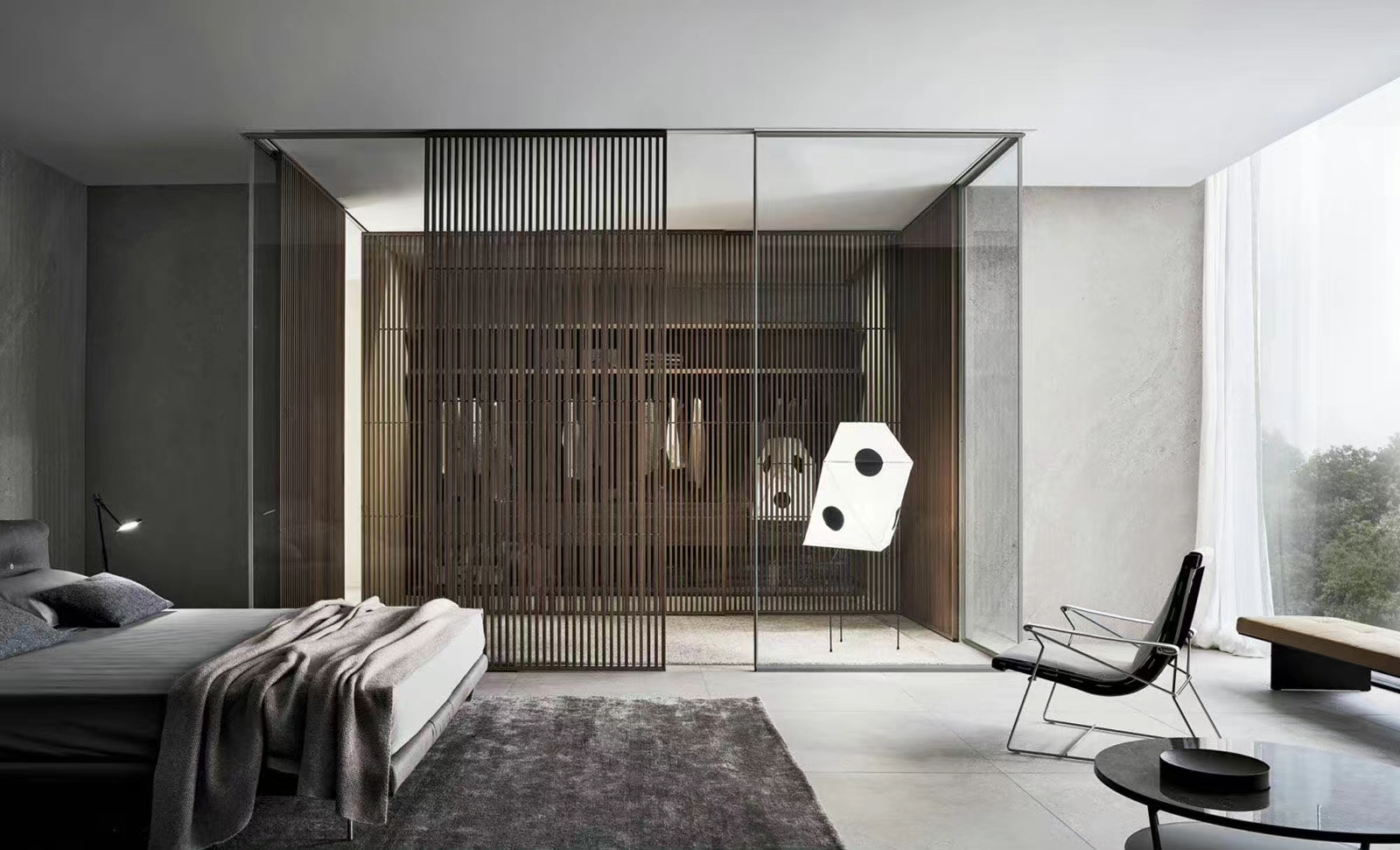 俪曼 | 极简隔断格栅移门(图3)