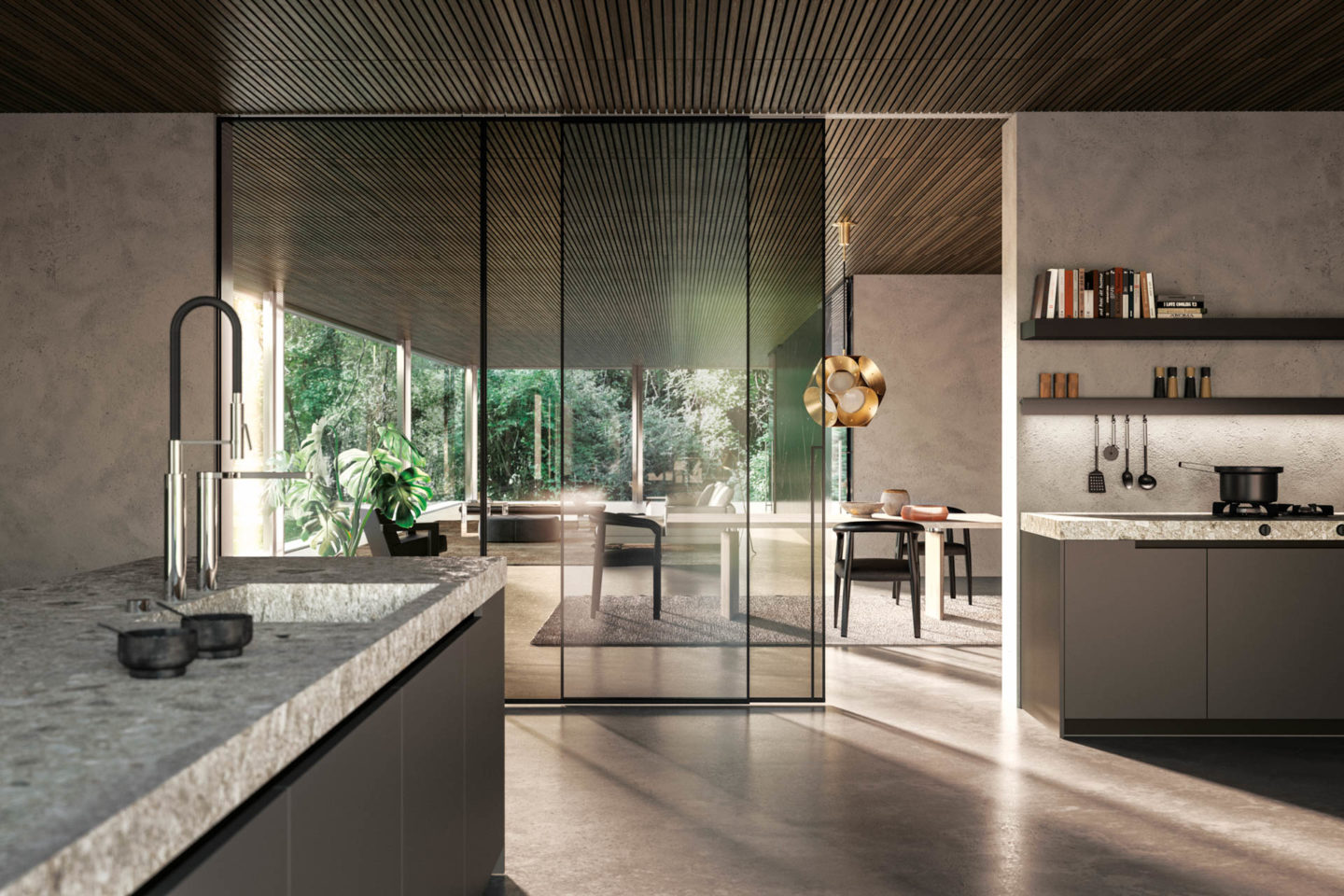 俪曼 | 极简隔断格栅移门(图5)